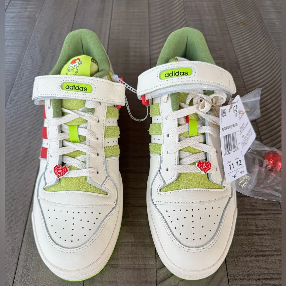 Adidas Forum ‘The Grinch X’ Low-Top Leather Sneakers Men’s Size 11 (NWT)